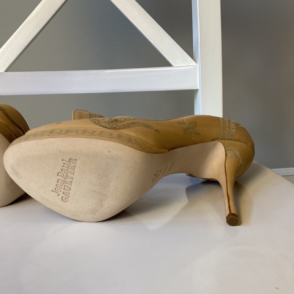 NWB Jean Paul Gaultier Embossed Leather Snake Heels Nude Platform Sandals 36.5 - Picture 14 of 16